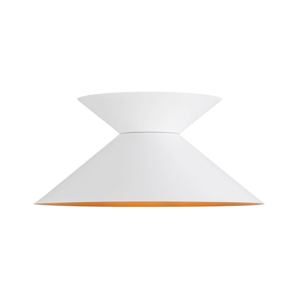 Chandelierias-Contemporary 1-Light Dual Cone Iron Hourglass Flush Mount-Flush Mount-White-1-Pack