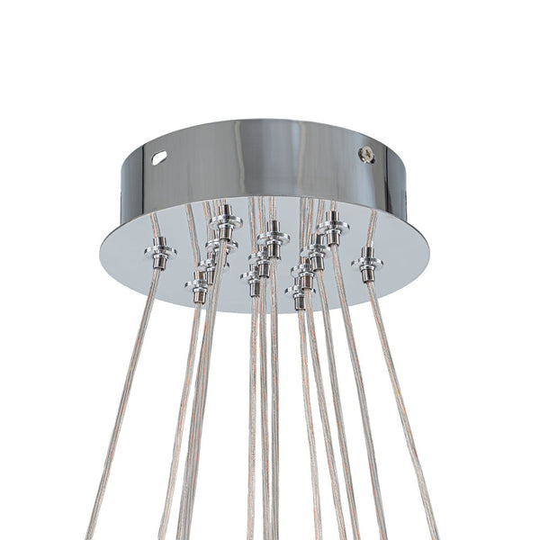 Chandelierias - Contemporary 13 - Light Chrome Dimmable Cluster Ice Cube Glass Chandelier - Chandelier - Chrome -