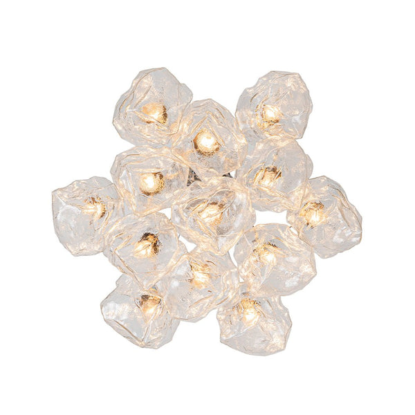 Chandelierias - Contemporary 13 - Light Chrome Dimmable Cluster Ice Cube Glass Chandelier - Chandelier - Chrome -