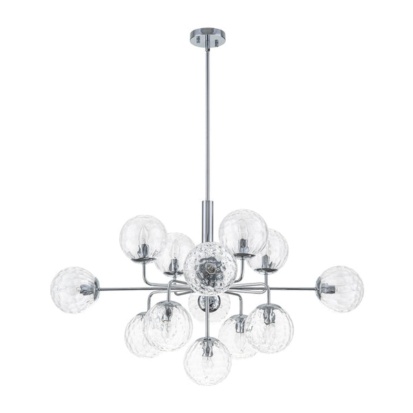 Chandelierias-Contemporary 13-Light Textured Glass Dandelion Sputnik Sphere Chandelier-Chandeliers-Silver-