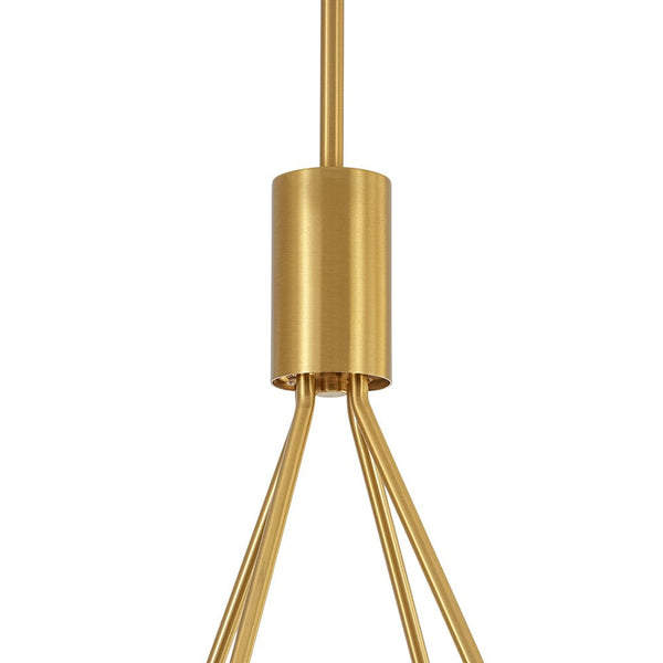 Chandelierias - Contemporary 4 - Light Crossing Linen Cone Shade Chandelier - Chandeliers - Brass -