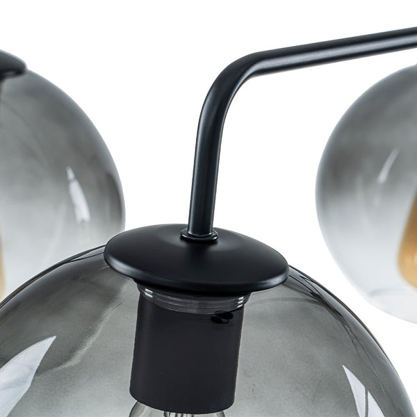 Chandelierias - Contemporary 5 - Light Hand Blown Glass Gradient Glass Globe Chandelier - Chandelier - Black -