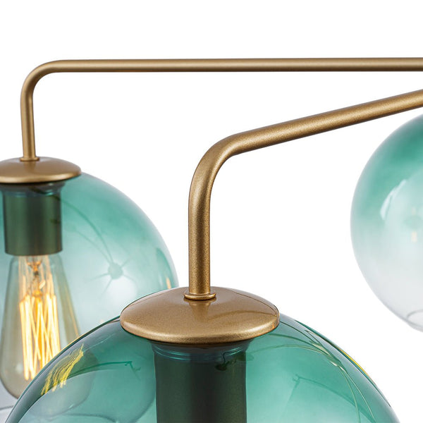 Chandelierias - Contemporary 5 - Light Hand Blown Glass Gradient Glass Globe Chandelier - Chandelier - Blue -