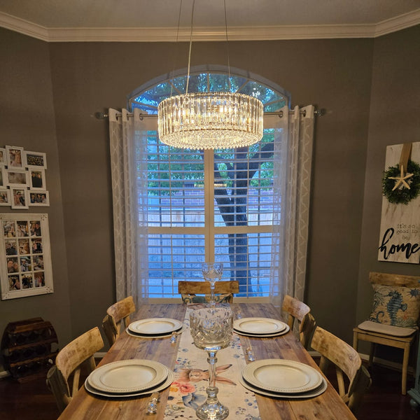 Contemporary 6-Light Circle Crystal Chandelier