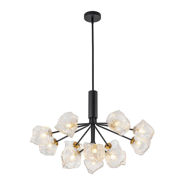 Chandelierias - Contemporary Ice Glass Sputnik Tiered Chandelier - Chandeliers - Matte Black - 2 - Tier