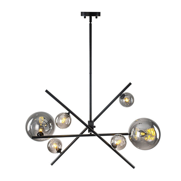 Chandelierias - Creative Modern 6 - Light Mirror Glass Asymmetrical Sputnik Chandelier - Chandeliers - Black -