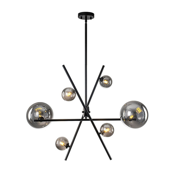 Chandelierias - Creative Modern 6 - Light Mirror Glass Asymmetrical Sputnik Chandelier - Chandeliers - Black -