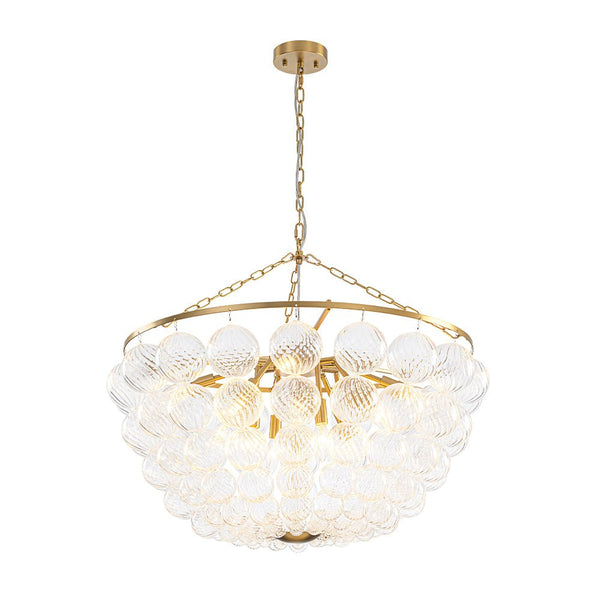 Chandelierias - Creative Swirled Glass Globe String Bowl Chandelier - Chandelier - 6 Bulbs -