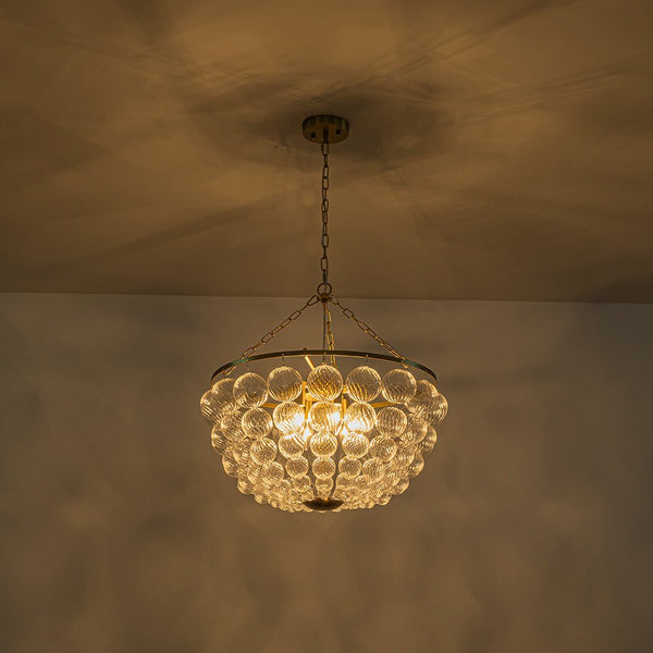 Chandelierias - Creative Swirled Glass Globe String Bowl Chandelier - Chandelier - 6 Bulbs -