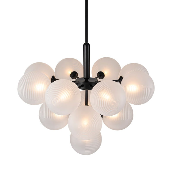 Chandelierias - Decorative 13 - Light Cluster Bubble Grape Chandelier - Chandeliers - Black -