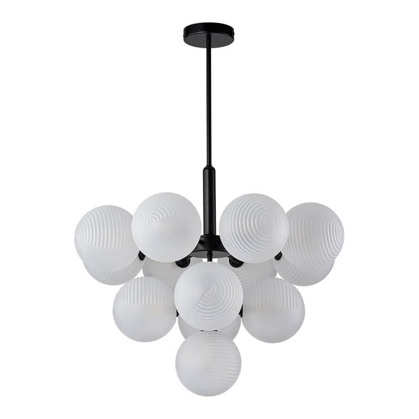 Chandelierias - Decorative 13 - Light Cluster Bubble Grape Chandelier - Chandeliers - Black -