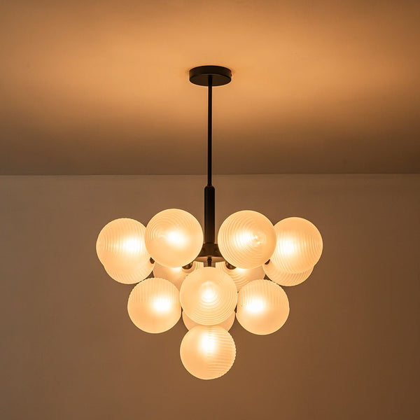 Chandelierias - Decorative 13 - Light Cluster Bubble Grape Chandelier - Chandeliers - Black -
