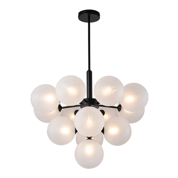Chandelierias - Decorative 13 - Light Cluster Bubble Grape Chandelier - Chandeliers - Black -