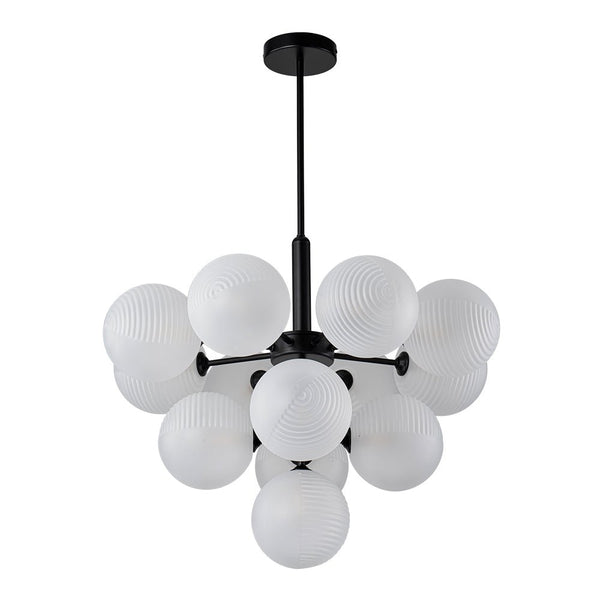 Chandelierias - Decorative 13 - Light Cluster Bubble Grape Chandelier - Chandeliers - Black -