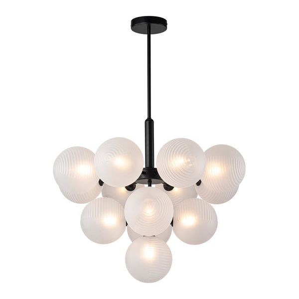 Chandelierias - Decorative 13 - Light Cluster Bubble Grape Chandelier - Chandeliers - Black -