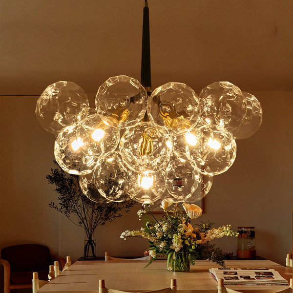 Chandelierias - Dreamy Bubble 6 - Light Cluster Honeycomb Glass Chandelier - Chandelier - Black - 6 Bulbs