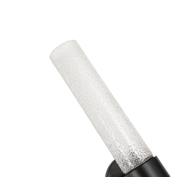 Chandelierias - Dual - Light Water - patterned Glass Dimmable LED Vanity Lamp - Wall Light - Matte Black -