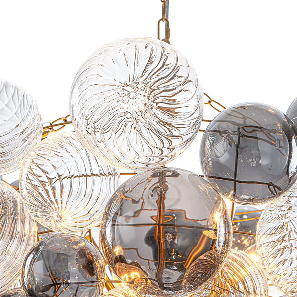 Chandelierias - Eclectic Glam 8 - Light Dense Bubble Glass Cluster Chandelier - Chandeliers - Brass -