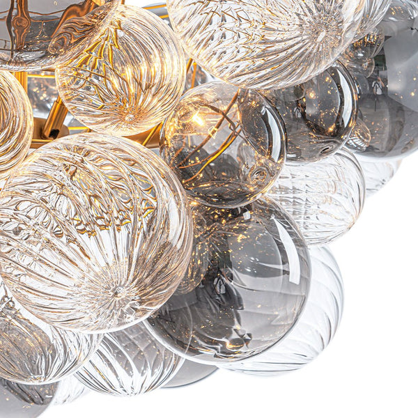 Chandelierias - Eclectic Glam 8 - Light Dense Bubble Glass Cluster Chandelier - Chandeliers - Brass -