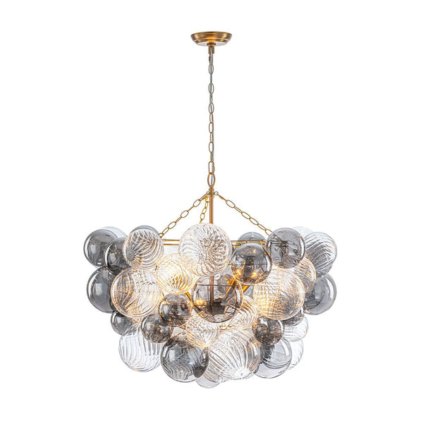 Chandelierias - Eclectic Glam 8 - Light Dense Bubble Glass Cluster Chandelier - Chandeliers - Brass -