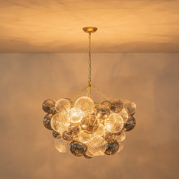 Chandelierias - Eclectic Glam 8 - Light Dense Bubble Glass Cluster Chandelier - Chandeliers - Brass -