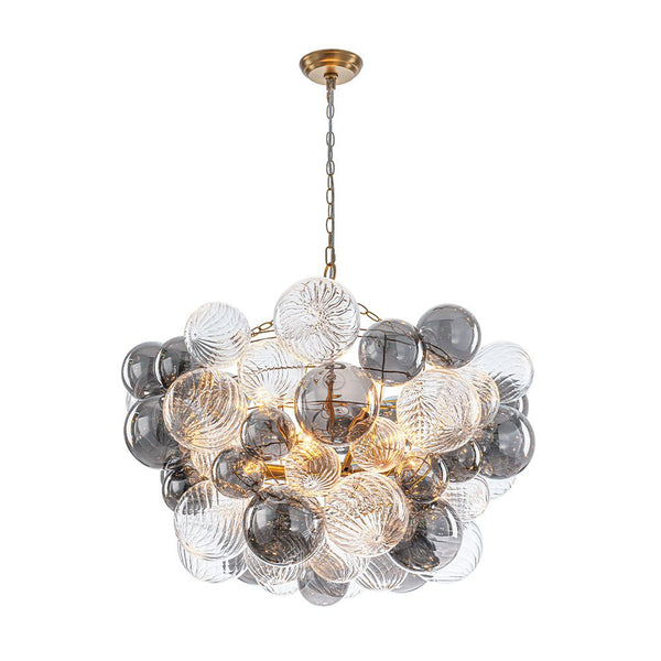 Chandelierias - Eclectic Glam 8 - Light Dense Bubble Glass Cluster Chandelier - Chandeliers - Brass -