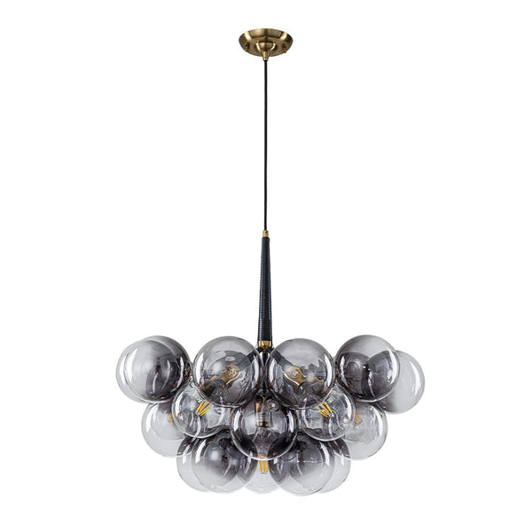 Chandelierias - Eclectic Modern Bubble 6 - Light Cluster Gradient Glass Chandelier - Chandeliers - Black & Gray Bubbles -