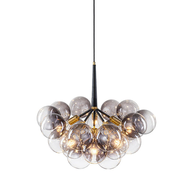 Chandelierias - Eclectic Modern Bubble 6 - Light Cluster Gradient Glass Chandelier - Chandeliers - Black & Gray Bubbles -