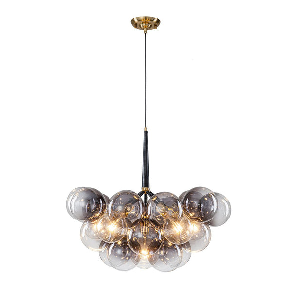 Chandelierias - Eclectic Modern Bubble 6 - Light Cluster Gradient Glass Chandelier - Chandeliers - Black & Gray Bubbles -