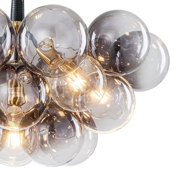 Chandelierias - Eclectic Modern Bubble 6 - Light Cluster Gradient Glass Chandelier - Chandeliers - Black & Gray Bubbles -