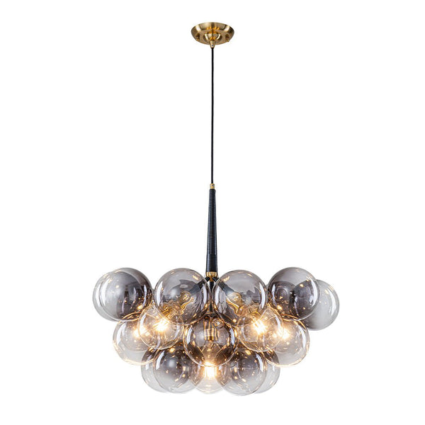 Chandelierias - Eclectic Modern Bubble 6 - Light Cluster Gradient Glass Chandelier - Chandeliers - Black & Gray Bubbles -