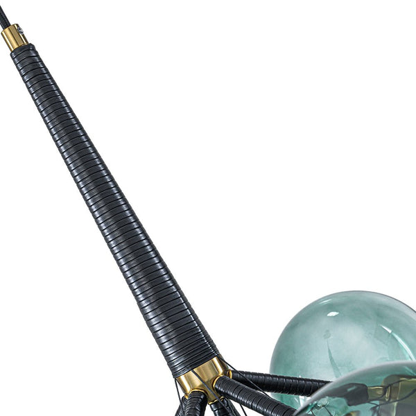 Chandelierias - Eclectic Modern Bubble 6 - Light Cluster Gradient Glass Chandelier - Chandeliers - Black & Green Bubble -