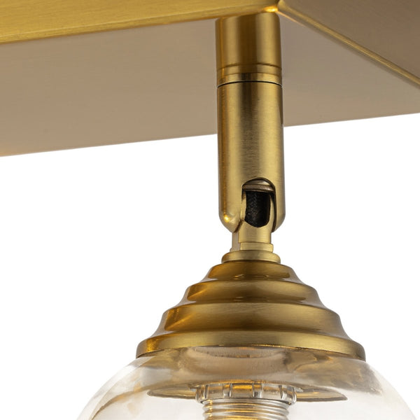 Chandelierias-Farmhouse 4-Light Cloche Dome Glass Spotlight Semi-flush Mount-Semi Flush-Brushed Brass-