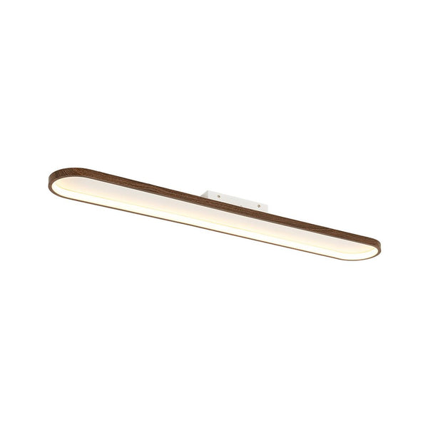 Chandelierias - Faux Walnut Finish Modern Oblong Dimmable LED Semi - flush Mount - Semi Flush - Walnut -