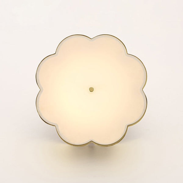 Chandelierias - French Chic Scalloped Blossom Flower Drum Dimmable LED Flush Mount - Chandeliers - Brass -
