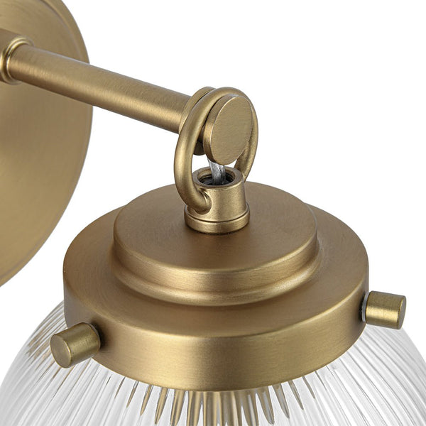 Chandelierias - Glam 1 - Light Ribbed Glass Dew Single Wall Sconce - Chandelier - Brushed Brass -