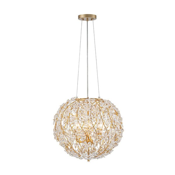 Chandelierias - Glam Luxury Crystal Vines Flowers Wrapped Sphere Chandelier - Chandeliers - 20.7in -