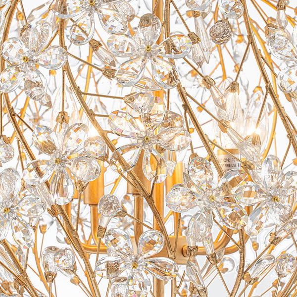 Chandelierias - Glam Luxury Crystal Vines Flowers Wrapped Sphere Chandelier - Chandeliers - 20.7in -