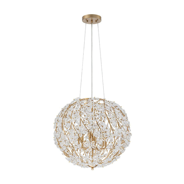 Chandelierias - Glam Luxury Crystal Vines Flowers Wrapped Sphere Chandelier - Chandeliers - 20.7in -