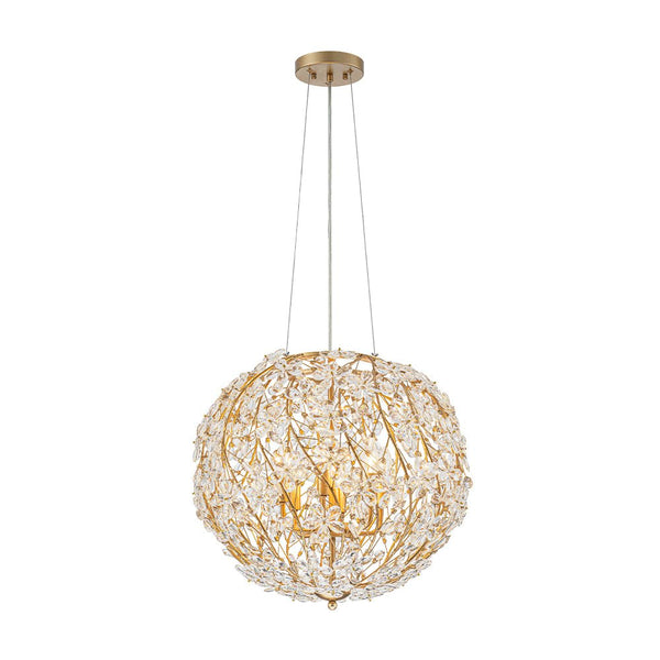 Chandelierias - Glam Luxury Crystal Vines Flowers Wrapped Sphere Chandelier - Chandeliers - 20.7in -