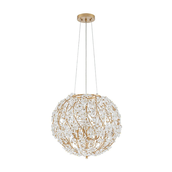 Chandelierias - Glam Luxury Crystal Vines Flowers Wrapped Sphere Chandelier - Chandeliers - 20.7in -