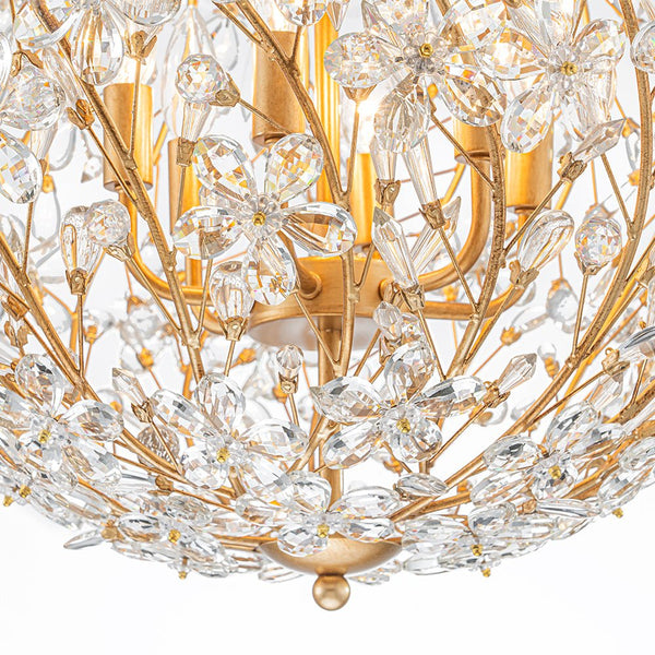 Chandelierias - Glam Luxury Crystal Vines Flowers Wrapped Sphere Chandelier - Chandeliers - 20.7in -