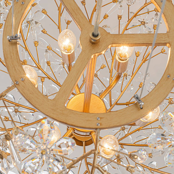 Chandelierias - Glam Luxury Crystal Vines Flowers Wrapped Sphere Chandelier - Chandeliers - 20.7in -