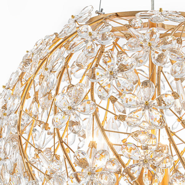 Chandelierias - Glam Luxury Crystal Vines Flowers Wrapped Sphere Chandelier - Chandeliers - 20.7in -