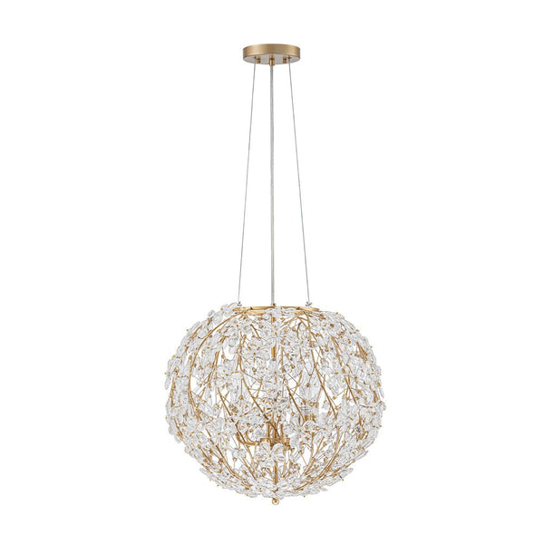 Chandelierias - Glam Luxury Crystal Vines Flowers Wrapped Sphere Chandelier - Chandeliers - 20.7in -