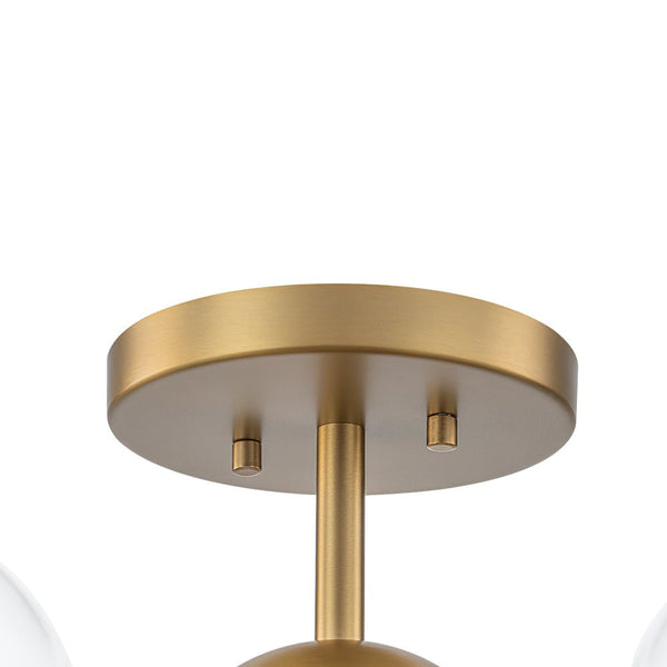 Chandelierias - Glam Mid - century 9 - Light Sunburst Clear Glass Bubble Semi - flush Mount - Semi Flush - Brass -