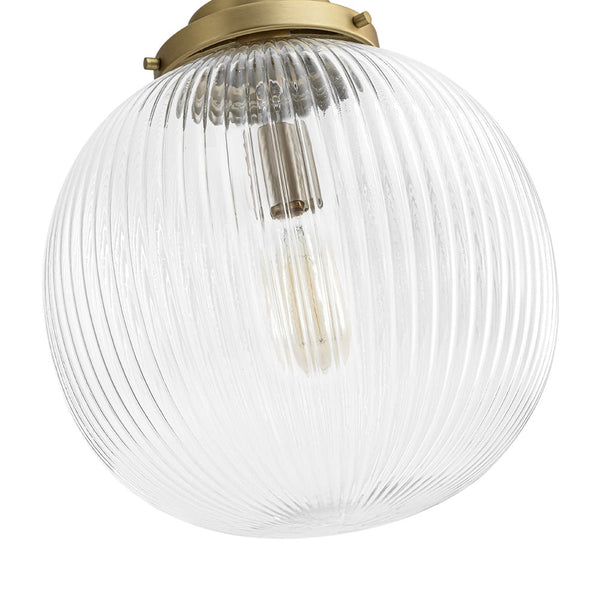 Chandelierias-Glam Single-Light Ribbed Glass Globe Pendant-Pendant-Matte Black-