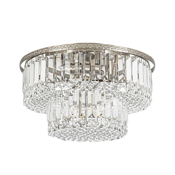 Chandelierias - Glam Tiered Cake - shaped Faceted Crystal Flush Mount - Flush Mount - 5 - Light -