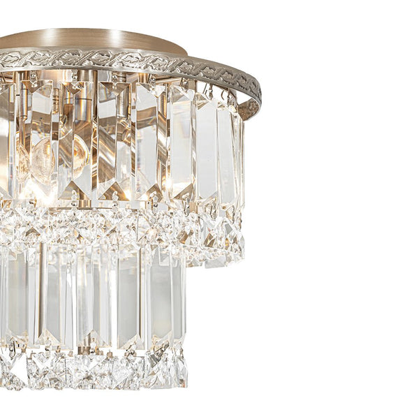 Chandelierias - Glam Tiered Cake - shaped Faceted Crystal Flush Mount - Flush Mount - 5 - Light -