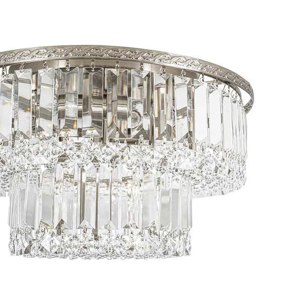 Chandelierias - Glam Tiered Cake - shaped Faceted Crystal Flush Mount - Flush Mount - 5 - Light -